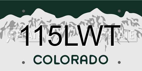 115LWT Colorado License Plate