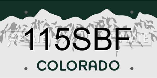 115SBF Colorado License Plate