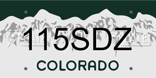 115SDZ Colorado License Plate