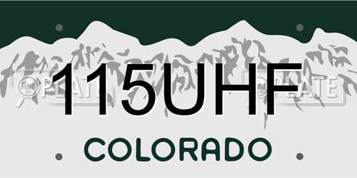 115UHF Colorado License Plate