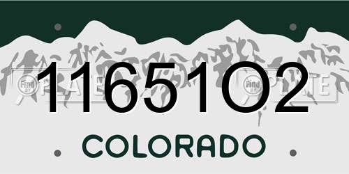 11651O2 Colorado License Plate