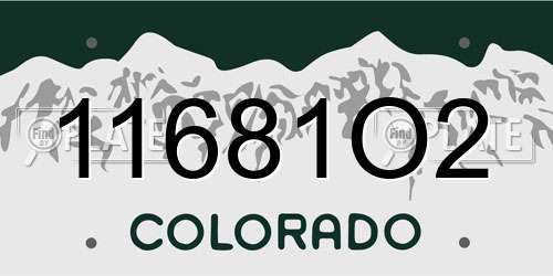 11681O2 Colorado License Plate