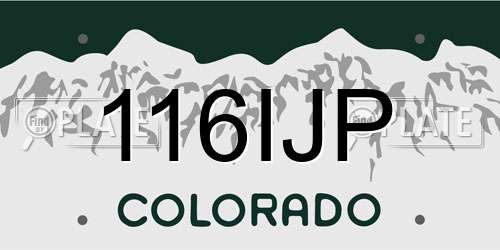 116IJP Colorado License Plate