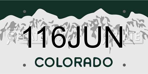 116JUN Colorado License Plate