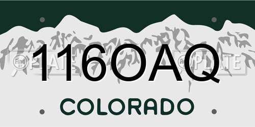116OAQ Colorado License Plate