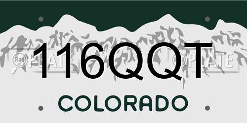 116QQT Colorado License Plate
