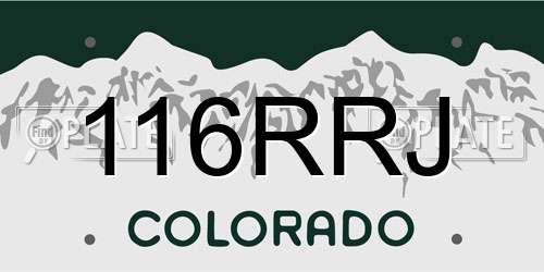 116RRJ Colorado License Plate