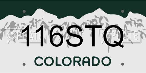 116STQ Colorado License Plate
