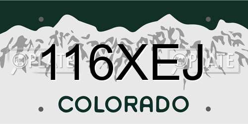 116XEJ Colorado License Plate