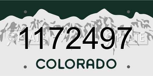 1172497 Colorado License Plate