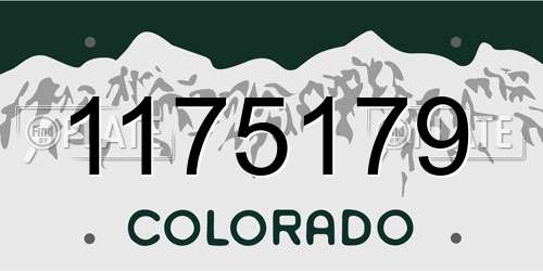 1175179 Colorado License Plate