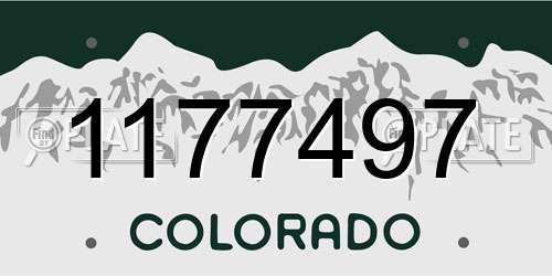 1177497 Colorado License Plate