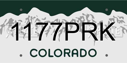 1177PRK Colorado License Plate