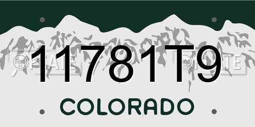 11781T9 Colorado License Plate