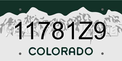 11781Z9 Colorado License Plate