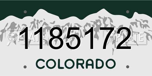 1185172 Colorado License Plate