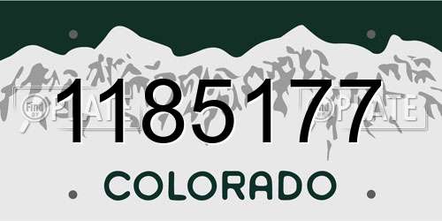 1185177 Colorado License Plate