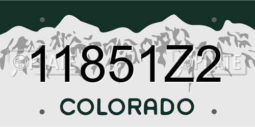11851Z2 Colorado License Plate