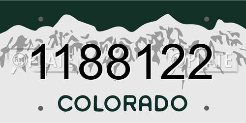 1188122 Colorado License Plate