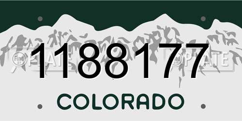 1188177 Colorado License Plate