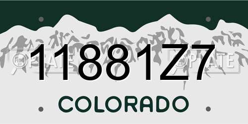 11881Z7 Colorado License Plate