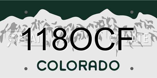 118OCF Colorado License Plate