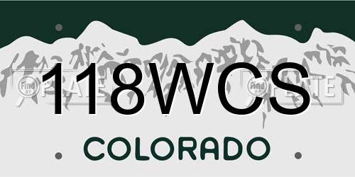 118WCS Colorado License Plate
