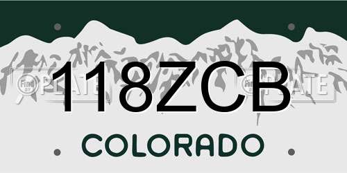 118ZCB Colorado License Plate