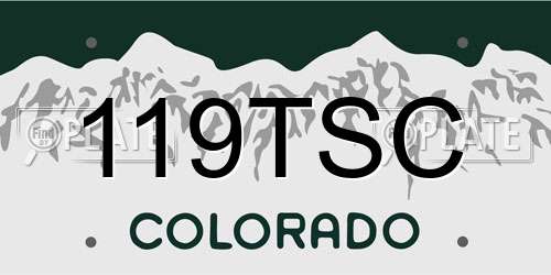 119TSC Colorado License Plate