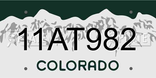 11AT982 Colorado License Plate