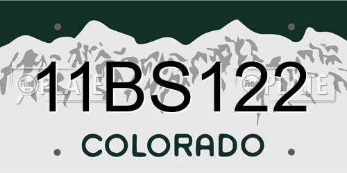 11BS122 Colorado License Plate