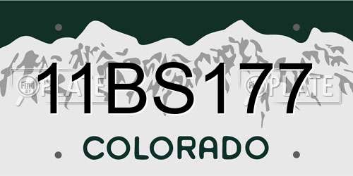 11BS177 Colorado License Plate