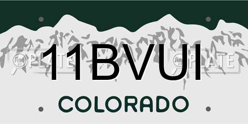 11BVUI Colorado License Plate