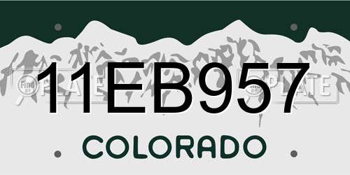 11EB957 Colorado License Plate