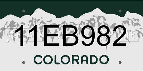 11EB982 Colorado License Plate