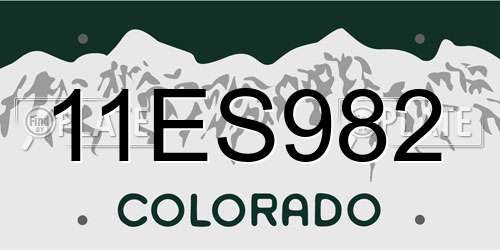 11ES982 Colorado License Plate