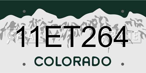 11ET264 Colorado License Plate