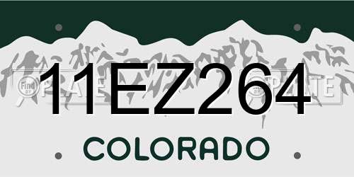 11EZ264 Colorado License Plate
