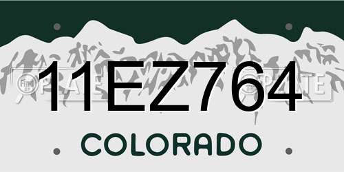 11EZ764 Colorado License Plate