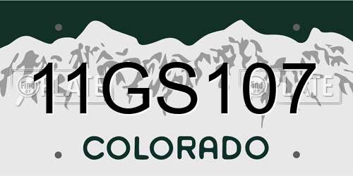 11GS107 Colorado License Plate