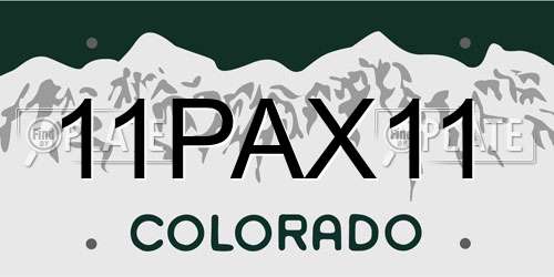 11PAX11 Colorado License Plate