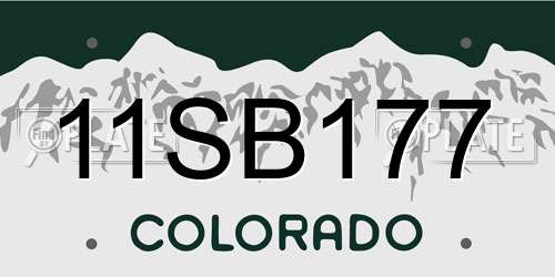 11SB177 Colorado License Plate
