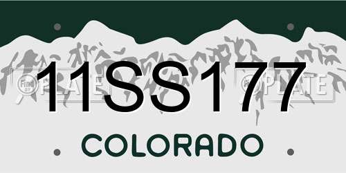 11SS177 Colorado License Plate
