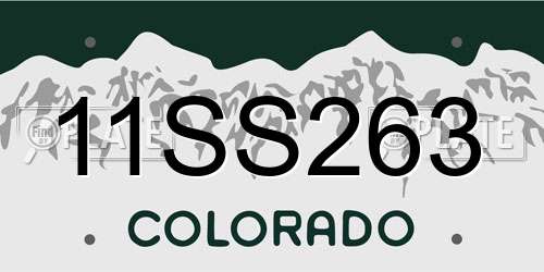 11SS263 Colorado License Plate