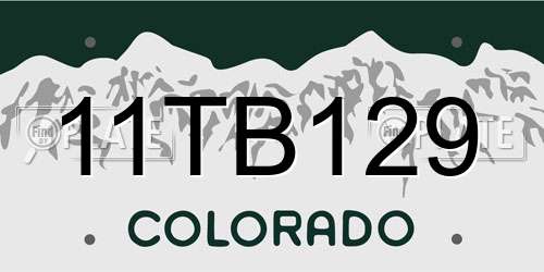11TB129 Colorado License Plate