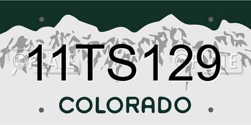 11TS129 Colorado License Plate