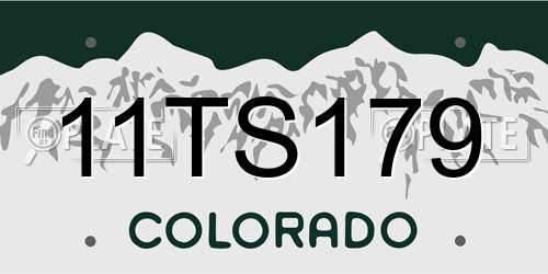11TS179 Colorado License Plate