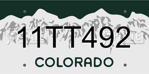 11TT492 Colorado License Plate