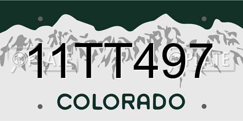 11TT497 Colorado License Plate