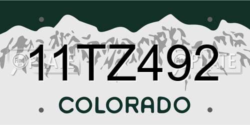 11TZ492 Colorado License Plate